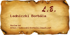 Ledniczki Borbála névjegykártya