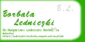 borbala ledniczki business card